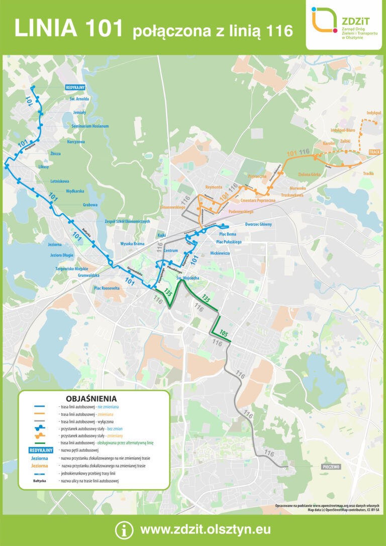 Nowe połączenia i zmiany w kursowaniu autobusów w Olsztynie